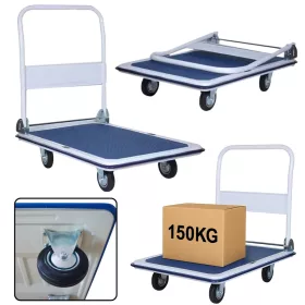 Platformos szállító raktári kocsi akár 150 kg-ig
