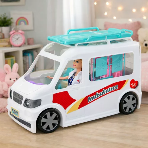 Mobil kórházi mentő hordágyon 2 az 1-ben babadoktor kiegészítőkkel