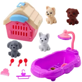   Kisállat-gondozási készlet kádas kennel kiegészítők kutyáknak 4 db.