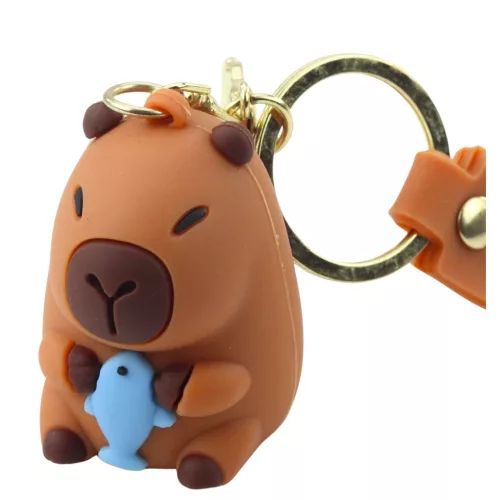 Kulcstartó Capybara figura medál karabiner gyűrű mix