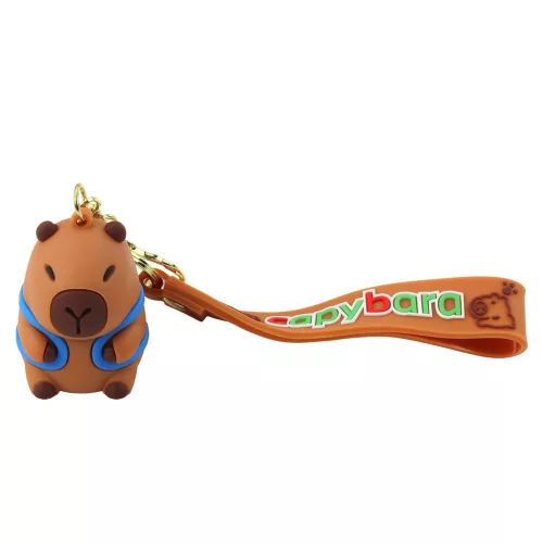 Kulcstartó Capybara figura medál karabiner gyűrű mix