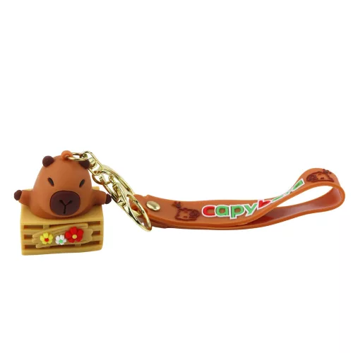 Kulcstartó Capybara figura medál karabiner gyűrű mix