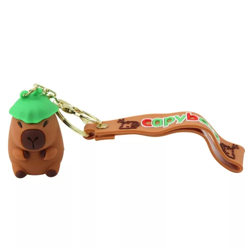 Kulcstartó Capybara figura medál karabiner gyűrű mix