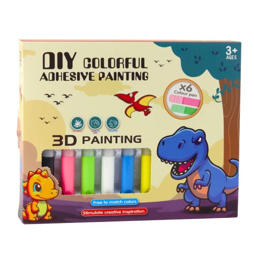 DIY kreatív üveg kulcstartók dinoszaurusz filctollak 6 db.