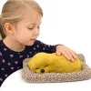 Alvó labrador párnán figura szőrös átlátszó zacskó hangokkal