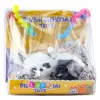 Alvó panda párnán figura szőrrel és átlátszó táskával
