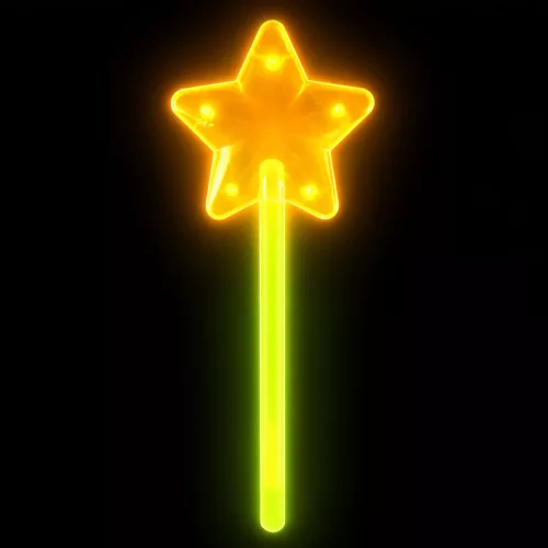 Sötétben világító fluoreszkáló csillag pálca neon 22 cm