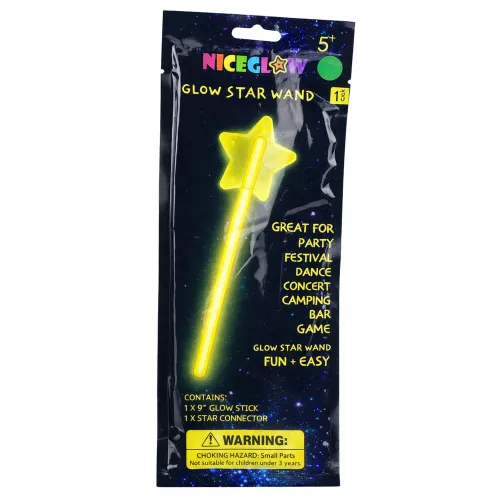 Sötétben világító fluoreszkáló csillag pálca neon 22 cm