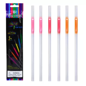   Szívószálak Fluoreszkáló rudak Sötétben világító neon rúd 6 db.