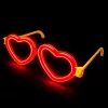 Fluoreszkáló szív alakú szemüveg, sötétben világító stift, neonpiros