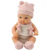 Baba, Rózsaszín Ruha, Kalap, Előke, 18 cm