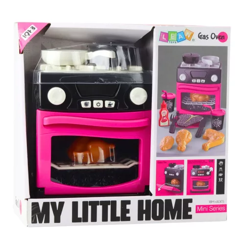 Spielküche mit Backofen, Lebensmitteln, Lichtern, Geräuschen, Rosa