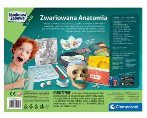 Tudományos, szórakoztató, őrült anatómiai készlet lengyel nyelvvel, Clementoni 50697