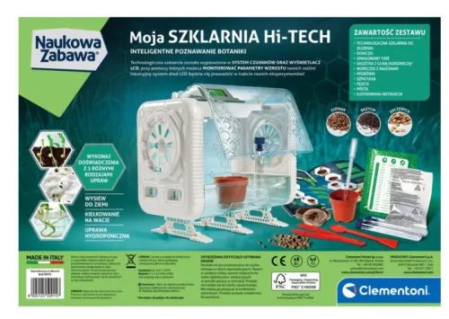 Tudományos szórakozás HI-TECH üvegházhatású labor: Botanikai kísérletek lengyel nyelven Clementoni 50915