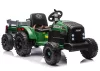 CH9959B Akkumulátoros traktor pótkocsival, sötétzöld, 24V