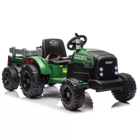   CH9959B Akkumulátoros traktor pótkocsival, sötétzöld, 24V