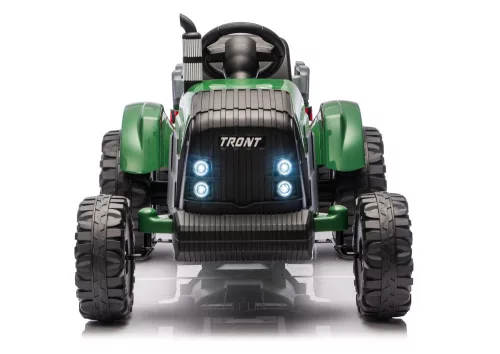 CH9959B Akkumulátoros traktor pótkocsival, sötétzöld, 24V