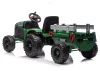 CH9959B Akkumulátoros traktor pótkocsival, sötétzöld, 24V