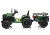 CH9959B Akkumulátoros traktor pótkocsival, sötétzöld, 24V