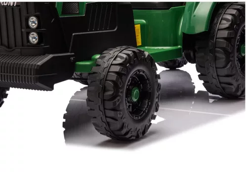 CH9959B Akkumulátoros traktor pótkocsival, sötétzöld, 24V