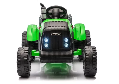 CH9959B Akkumulátoros traktor pótkocsival, világoszöld, 24V