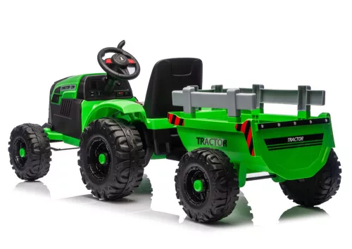 CH9959B Akkumulátoros traktor pótkocsival, világoszöld, 24V