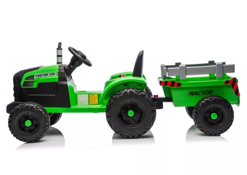 CH9959B Akkumulátoros traktor pótkocsival, világoszöld, 24V