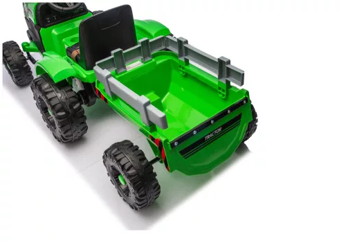 CH9959B Akkumulátoros traktor pótkocsival, világoszöld, 24V