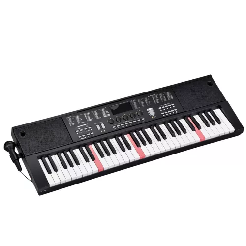 Elektromos zongora mikrofonnal, 200 hanggal, 61 billentyűvel, 78 cm