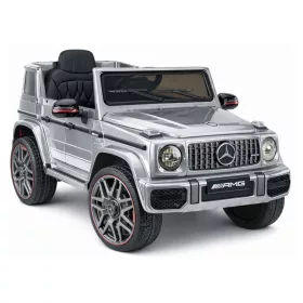 Mercedes AMG G 63 ezüstre festett akkumulátoros autó