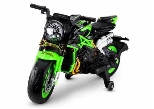 XW-07 Akkumulátoros Motorkerékpár Megvilágított LED Kerekekkel Zöld