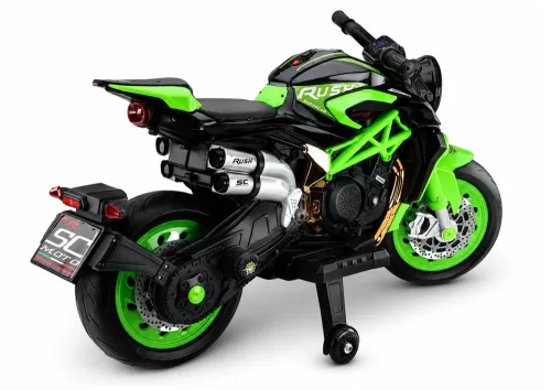 XW-07 Akkumulátoros Motorkerékpár Megvilágított LED Kerekekkel Zöld