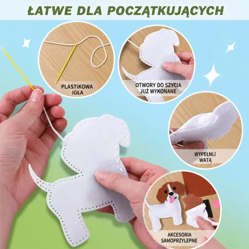 Kreatív filc varró plüssjáték készlet Meseország DIY 6 db.