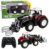 RC piros távirányítású mezőgazdasági traktor bálafogóval 1:24