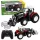 RC piros távirányítású mezőgazdasági traktor bálafogóval 1:24