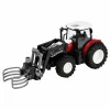 RC piros távirányítású mezőgazdasági traktor bálafogóval 1:24
