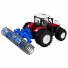 Távirányítású traktor görgővel, piros lámpákkal, 1:24