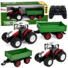 Távirányítású mezőgazdasági traktor billenőpótkocsival, világítással, hanggal 1:24