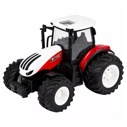 Távirányítású mezőgazdasági traktor billenőpótkocsival, világítással, hanggal 1:24