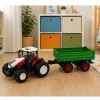 Távirányítású mezőgazdasági traktor billenőpótkocsival, világítással, hanggal 1:24