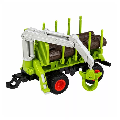 RC Távirányítású traktor erdészeti utánfutóval és rönkfogóval 1:24