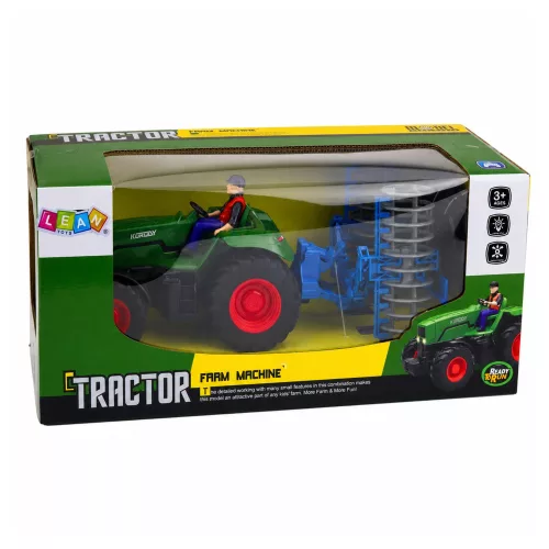 RC Zöld Traktor Úthengerrel és Farmerrel 1:24 Távirányítós