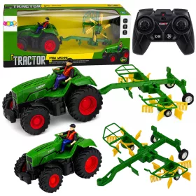   Távirányítású mezőgazdasági traktor szénagereblyével RC lámpákkal 1:24