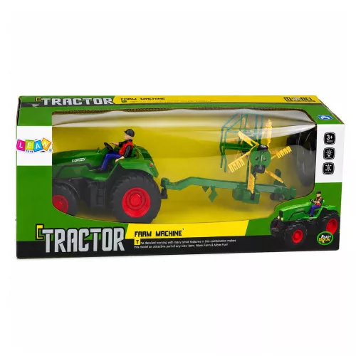 Távirányítású mezőgazdasági traktor szénagereblyével RC lámpákkal 1:24