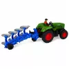 RC traktor ekével és gazdálkodó távirányítós lámpákkal zöld 1:24