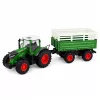 Távirányítású mezőgazdasági traktor billenő pótkocsival és lámpákkal 1:24