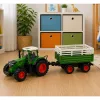Távirányítású mezőgazdasági traktor billenő pótkocsival és lámpákkal 1:24