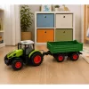 Távirányítású mezőgazdasági traktor billenő pótkocsival zöld 1:24