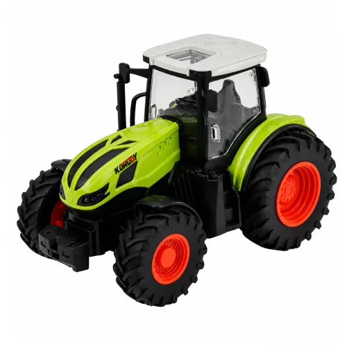 Távirányítású mezőgazdasági traktor billenő pótkocsival zöld 1:24