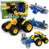 Mezőgazdasági traktor görgős lámpákkal, sárgán hangzik 1:24